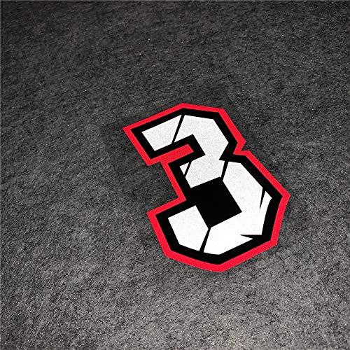 Creative Arabic Numbers Motorcycle Racing Sticker DIY Decorate Car Styling and Decals 10x7cm (Number 3) - size: Number 3