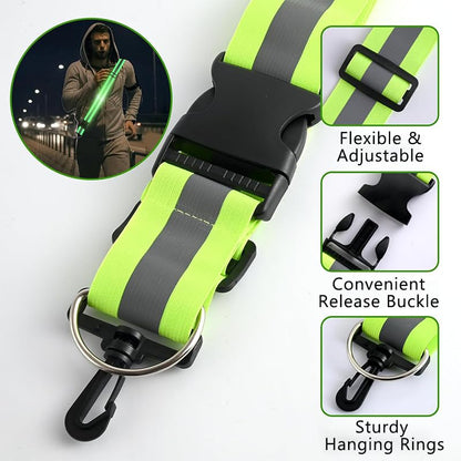 Reflective Running Belt with 2Pcs Armbands, Running Belts for Women High-Visibility and Adjustable Green Belt for Jogging, Running, Biking, Dog Walking