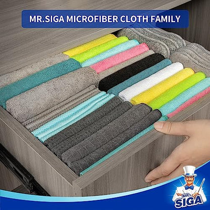 MR.SIGA Waffle Pattern Cleaning Cloths, Reusable Absorbent Microfiber Cleaning Cloths, Lint Free Microfiber Kitchen Towels, 6 Pack, Gray, 12.6 x 12.6 inch - color: Gray