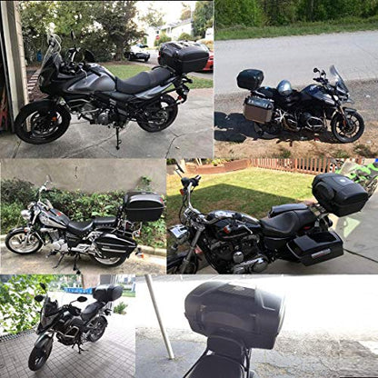 Universal Motorcycle Rear Top Box Tail Trunk Luggage Case,47 Litre Hard Case with Mounting Hardware, Black - size: 47L without LED