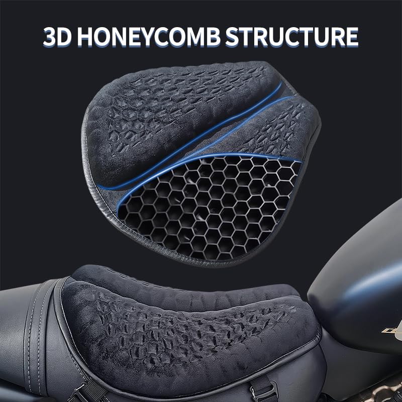 Feiteplus Gel Breathable Honeycomb Seat Cushion Velvet Cover 3D Honeycomb Structure Tailbone Pain Relief Egg Seat Cushion Winter Seat Cushions for Long Rides