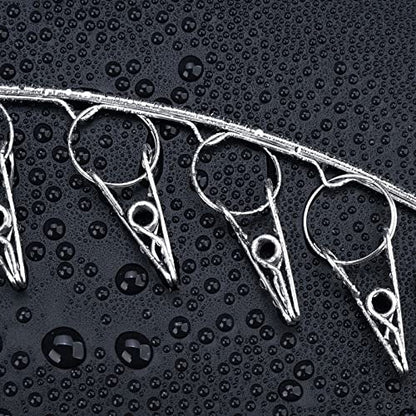 Toplife Clothes Hanger with 10 Clips, Stainless Steel, Windproof, for Drying Socks, Bras, Underwears, Baby Clothes, Hats, Scarfs, Towels, Pants and Gloves, Set of 4 (Indoors)