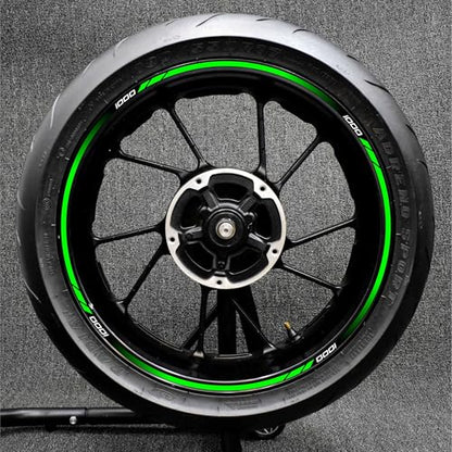 17"Rim Wheel Rim Decal Sticker Compatible with Kawasaki Z1000(Green)