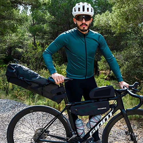 ROCKBROS Bikepacking Bag Waterproof Bike Saddle Bag Large Capacity Bikepacking Seat Bag Road Mountain Bike Seat Bag Max 14L - color: Max 14L