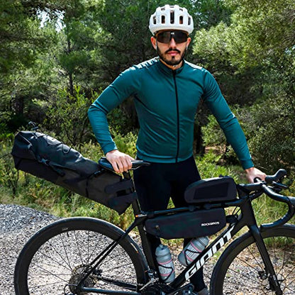 ROCKBROS Bikepacking Bag Waterproof Bike Saddle Bag Large Capacity Bikepacking Seat Bag Road Mountain Bike Seat Bag Max 14L - color: Max 14L