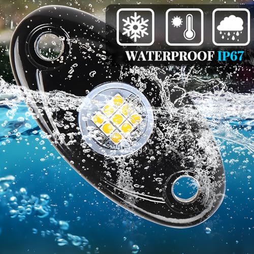 4PCS Car LED Rock Lights, High Brightness Waterproof Vehicle Underglow Fender Lights, Multifunction Auto Neon Trail Rig Lighting Accessories, Universal for Pickup ATV Off Road (White) - color: White