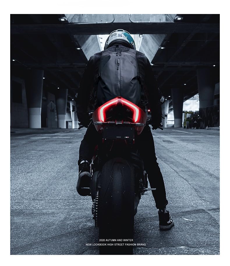 Motorcycle Backpack,Reflective Motorcycle Helmet Bag Backpack for Men Women, Large Capacity Waterproof Travel Backpack Shoulder Bag (Pink) - color: Pink
