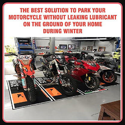 Motorcycle Garage Mat for Ducati – Bike Mat for Parking, Display & Garage | Non-Slip Motorbike Mat for Ducati Panigale, Diavel, Streetfighter, Superleggera & More | Floor Protector & Parking Pad