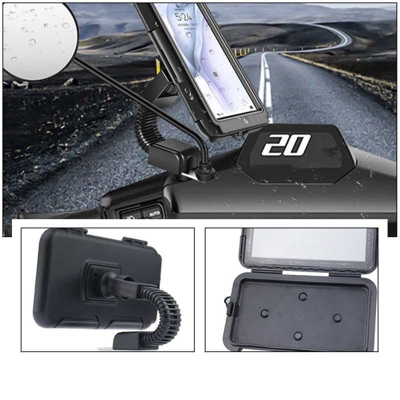 Hemobllo Waterproof Motorcycle Phone Mount with 360° Rotation & Sensitive Touch Screen for Rain, Mud & Vibration Protection — Bike, Motorcycle, Scooter & ATV Handlebars, for Cyclists & Riders