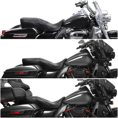 XMT-MOTO Driver Passenger Seat Backrest Pad Fit For Harley Touring Road King 2014-2023 - style: Seat+ King Chopped Passenger Backrest For Harley Touring '09-'23