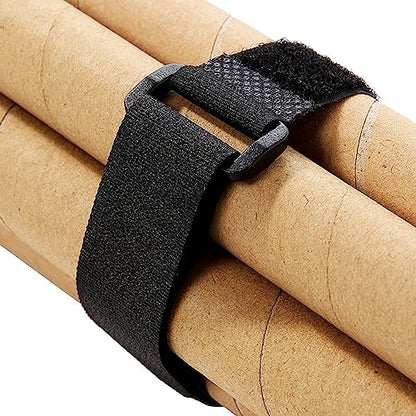 25pcs Black Reusable Fastening Cable Straps, Hook and Loop Cable Tie Down Straps 1" x 18" - size: 25 Pack 1 x 18 Inch