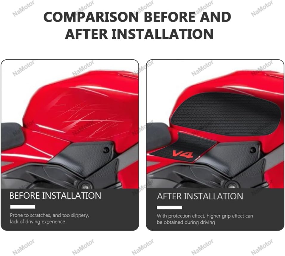 Motorcycle Tank Pads Rubber Protection Adhesive Non-Slip Side Tank Pad For Panigale V4 2025