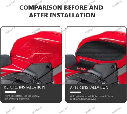 Motorcycle Tank Pads Rubber Protection Adhesive Non-Slip Side Tank Pad For Panigale V4 2025