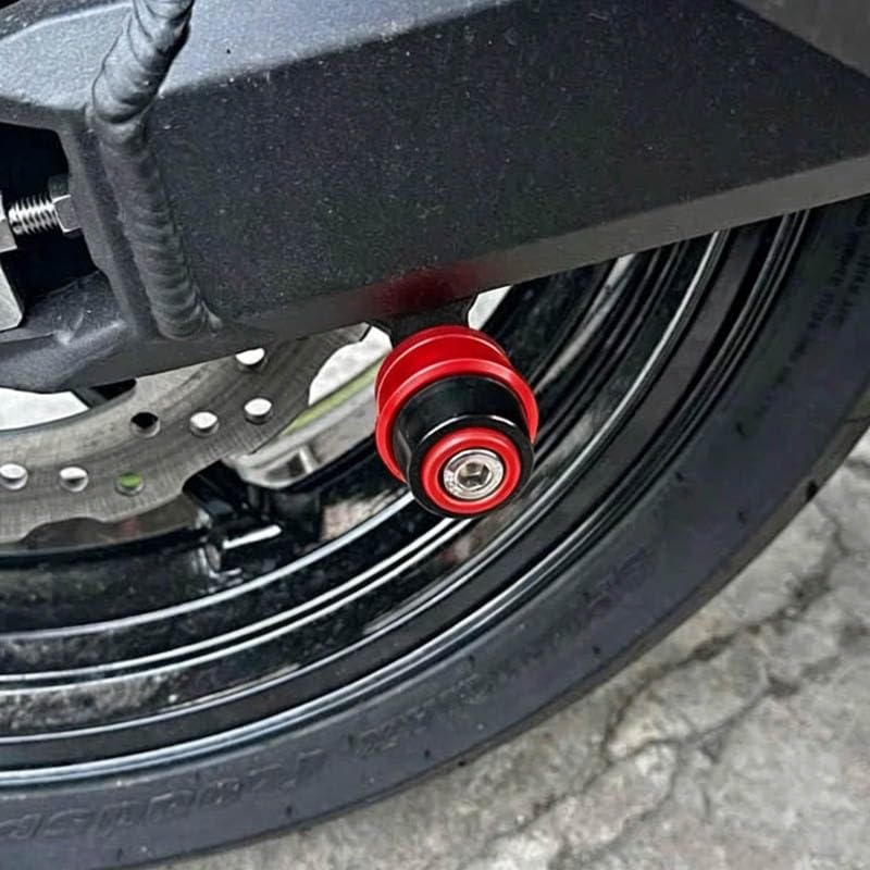 Compatible with Ninja1100SX SE Ninja 1100 SX SE Ninja 1100SX 2025 2026 Motorcycle CNC M8 Swingarm Spools Slider Stand Screws Sliders (Red) - color: Red