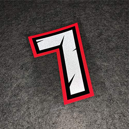 Creative Arabic Numbers Motorcycle Racing Sticker DIY Decorate Car Styling and Decals 10x7cm (Number 7) - size: Number 7