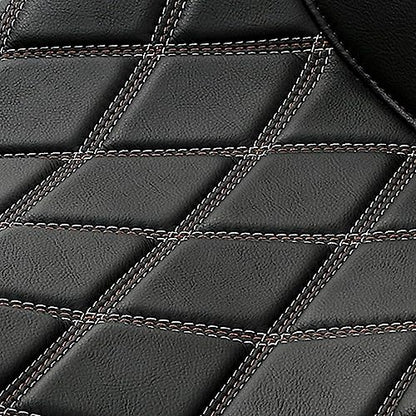 C.C. RIDER Driver Leather Passenger Seat - Fat Diamond 2-Up Gel Touring Seat Fit for Harley Touring Road King Street Glide Road Glide Electra Glide 2009-2023, Gray Brown Lattice - color: 11# Gel Grey with Coffee Stitches