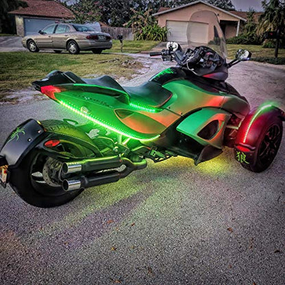 DITRIO 2pcs 3-Feet Underglow RGB Neon LED Light Strips DC 12V for Motorcycles Trikes Trailers Golf Carts ATVs UTVs (Only for InfiColors Series)