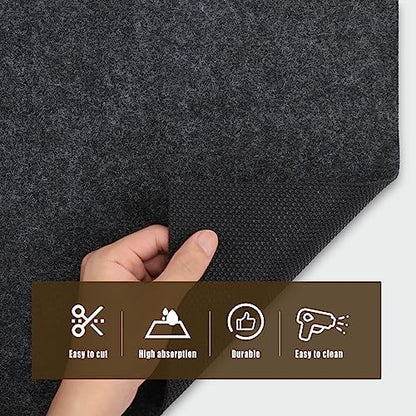 Oil Spill Mat, 29" x 36", Garage Floor Mat Under Car, Waterproof/Durable/Non-Slip TPR Backing, Reusable Absorbent Pad, Charcoal - size: 29" x 36"