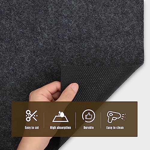 Garage Floor Mat for Under Car, 7'5" x 8'6", Non Slip TPR Backing, Protect Floor from Spills, Drips, Splashes, Absorbent/Durable Pads for Parking, Charcoal - size: 7'5" x 8'6"