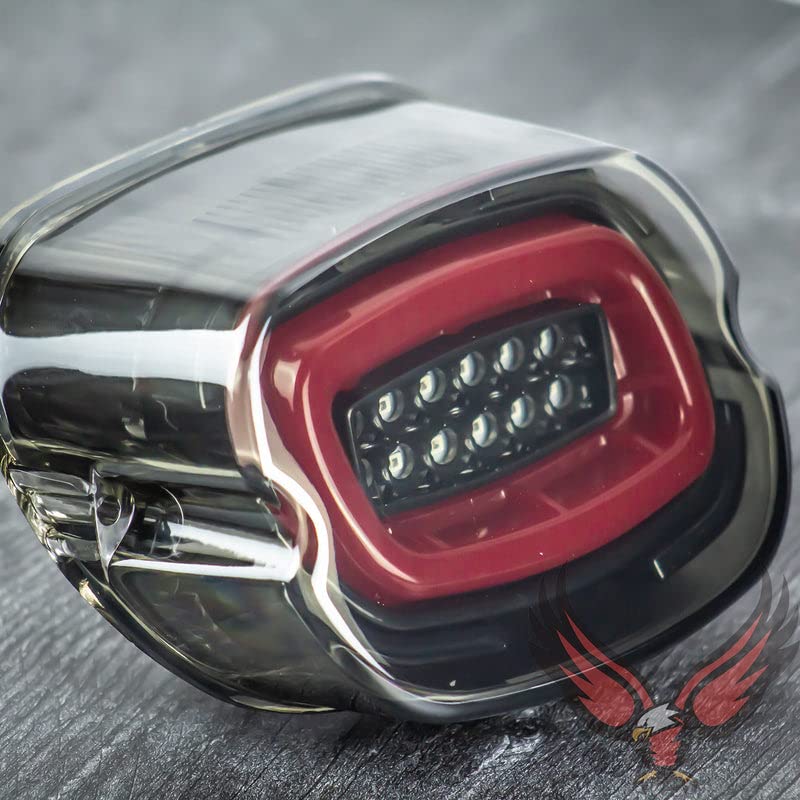 Eagle Lights HALOS Layback LED Tail Light with Integrated Turn Signals Compatible With Harley Davidson Motorcycles fits Low Rider ST and Diablo Models - color: Red Halo