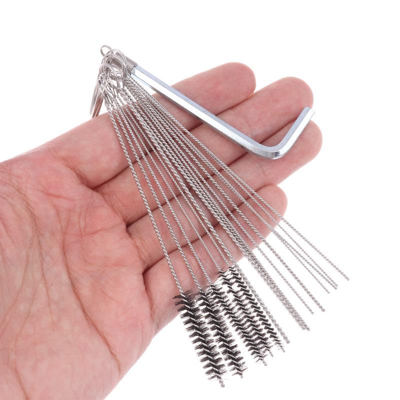 1 Set Cleaner Tools Carburetor Carbon Dirt Jet Remove Cleaning Needles Brushes for Automobile Motorcycle ATV Welder Carb Chainsaw - size: MediumA