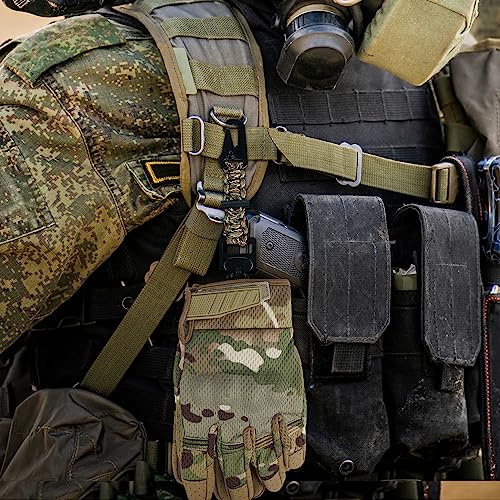 MELOTOUGH Tactical Glove Clip Holder Work Glove Holder Clip for Tactical Backpack, Tool Belt - color: Alligator Clip With Fire Starter Camo