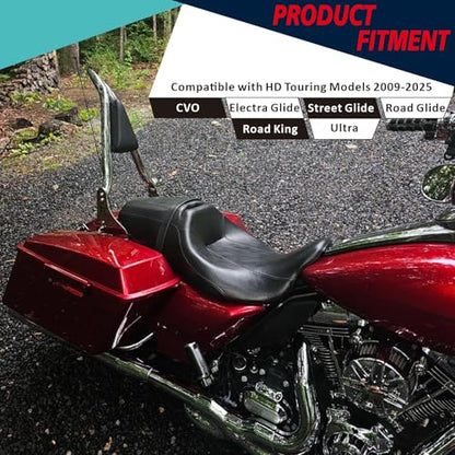YHMOTO Detachable Sissy Bar Passenger Backrest 22" Inch Rear Pad Fit for Harley Touring Models 2009-2025 Road King Ultra CVO Limited Street Glide Road Glide Electra Glide (Chrome) - color: Chrome Sissy Bar