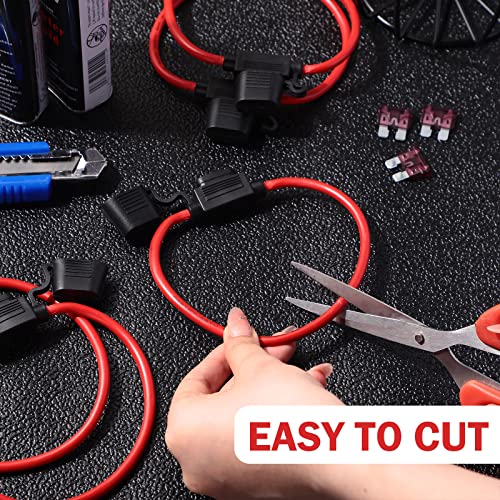 Shimeyao 24 Pcs Inline Fuse Holder Waterproof Automotive Replacement with ATC Blade Fuses for Car Truck Motorcycle Boat (10 Awg with 40 A) - size: 10 Awg with 40 A