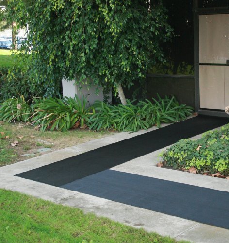 Rubber-Cal Fine Rib Corrugated Rubber Floor Mat - 1/8" x 3ft x 20ft Black - size: 240"L x 36"W x 0.1"Th