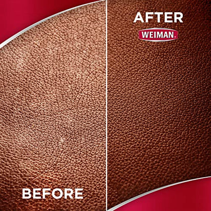 Weiman Leather Cleaner & Conditioner - Cleans, Restores & Protects Leather, UV Protection Prevent Cracking & Fading, For Car Seats, Sofas, Shoes, Bags & All Finished Leather Surfaces, 2 Pack, 60 Wipes