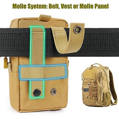 SOWHUP Tactical Molle Pouch Cell Phone Pouch Holster Small Utility EDC Pouch Gadget Organizer Bag - color: MC1