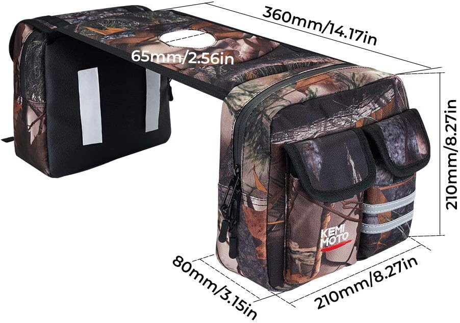 KEMIMOTO ATV Tank Bag Water-resistant Cooler All Terrain Vehicles Accessories Motorcycle Saddle Bag Compatible with Most ATVs and Snowmobiles Bicycles, Camo - color: Camo