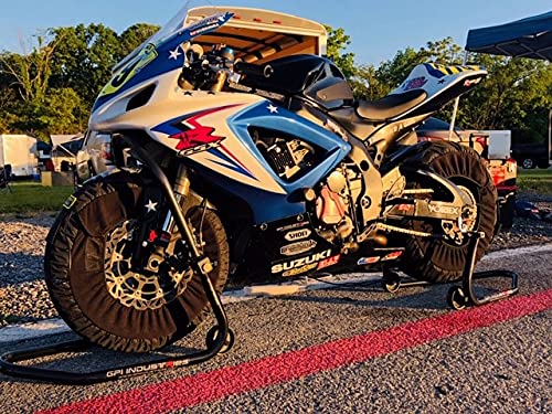 GP Pro Series - Gloss Black Universal Front Head lift and Rear Motorcycle paddock stands lifts For Kawasaki Suzuki Honda Yamaha BMW Ducati Triumph Sport and Sport Touring Bikes by GPI Industries