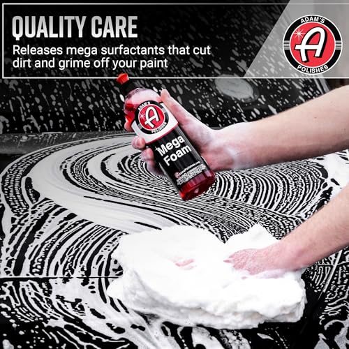 Adam’s Mega Foam Car Wash Soap (Gallon) – pH Neutral, Ultra Concentrated for Foam Cannon, Foaming Spray Gun, or Bucket – Safe for Wax, Sealants & Ceramic Coating – High Suds Car Cleaner - size: 128 fl. oz (Gallon)
