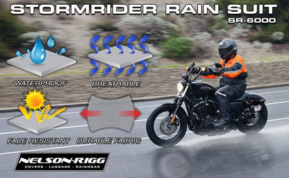 Nelson Rigg Stormrider Rain Suit; 100% Waterproof, Pants and Jacket Included with Reflective Striping - color: Hi-vis Yellow/Black, size: Medium