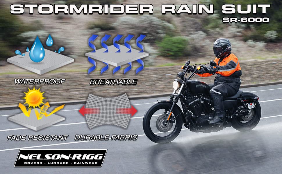 Nelson Rigg Stormrider Rain Suit; 100% Waterproof, Pants and Jacket Included with Reflective Striping - color: Hi-vis Yellow/Black, size: Small