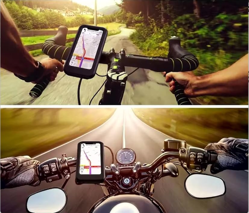 Generic Waterproof Phone Mount, Universal Compatible with All iPhones and Android Phones, 360 Swivel, Secure Handlebar Attachment for Bicycle/Motorcycle