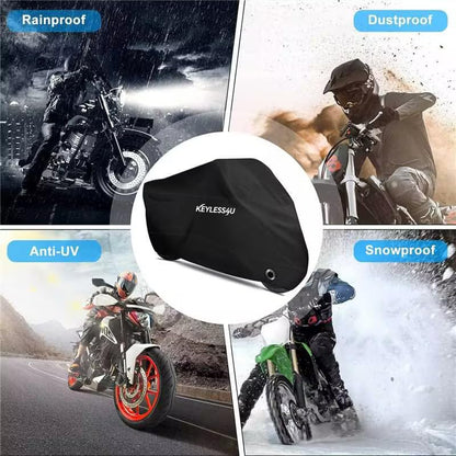 Motorcycle Cover Premium Waterproof Outdoor All Weather Protect from Dust Sunlight Rain. Compatible with Harley Davidson, Honda, Suzuki, Kawasaki, Yamaha and Many More(Black,97inch) - size: 97'' Full Cover