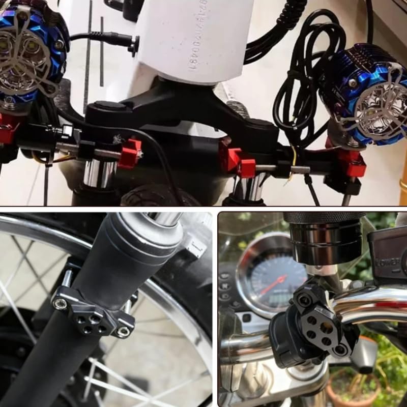 Universal Motorcycle Light Bracket – 22-32mm Handlebar Mount Clamp Holder for LED Spotlights, Fog Lights, Turn Signal Lights, Motorcycle Handlebar Bracket for Most Motorcycles