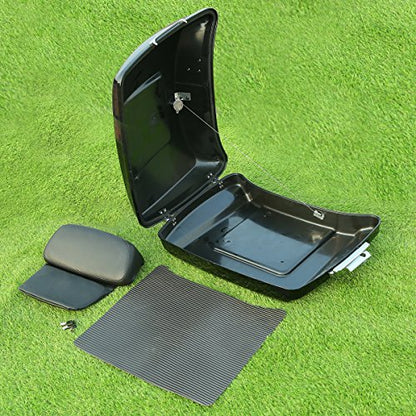 XMT-MOTO Razor Tour Trunk with Trunk Backrest Pad Fit for Harley Touring Road King Road Glide Street Glide Electra Glide Ultra-Classic 2014-2025
