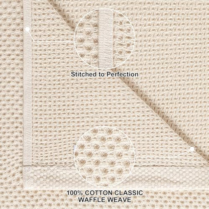 Homaxy 100% Cotton Kitchen Towels and Dishcloths Set, 12 x 12 Inches and 13 x 28 Inches, Set of 16 Bulk Kitchen Towels Set, Ultra Soft Absorbent Dish Cloths for Washing Dishes, Beige - color: Beige, style: 16-Piece Set