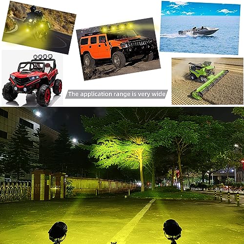 STDYSUN Round LED Yellow Offroad Driving Fog Pod Lights 2Pcs 3.5Inch Spot Beam Motorcycle Fog Lights Work Auxiliary Lights Ditch Bumper Lights Bicycle lights fit for Bicycle Truck ATV UTV Motorcycle - size: Round Yellow Spot
