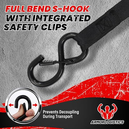 Retractable Ratchet Straps 4 Pack, 1500LBS Break Strength Self Retracting Tie Down Straps, 1" x 12' Auto Ratchet Straps for Motorcycle, Kayak and Trucks, Black - color: Black