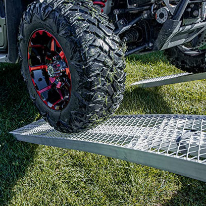 YUTRAX® 83” Extreme Duty Arched Ramps, Aluminum Arch Ramps, 2500 lb. Capacity, Arched Design, Heavy-Duty Capacity, ATV/UTV/Golf Cart/Riding Lawn Mower Loading, Pair - size: 83-Inch, 2500lb. Load Capacity