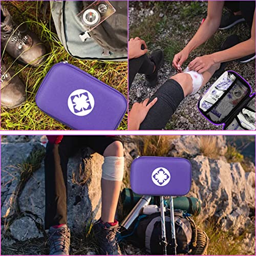 276PCS Compact Small First Aid Kits for Home Businesses Urgent Essential Mini First Aid Kit Travel Size Car Emergency Supplies Kit for Hiking Boating Skating, Purple AMORNING - style: Purple-276Pcs