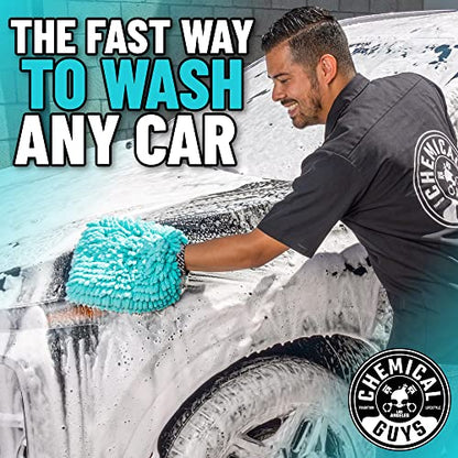 Chemical Guys Teal X-Large Noodles Mitt 2 Pack - Ultra Plush Scratch-Free Wash Mitt with Maximum Foam Coverage for All Vehicle Surfaces (MIC51302)
