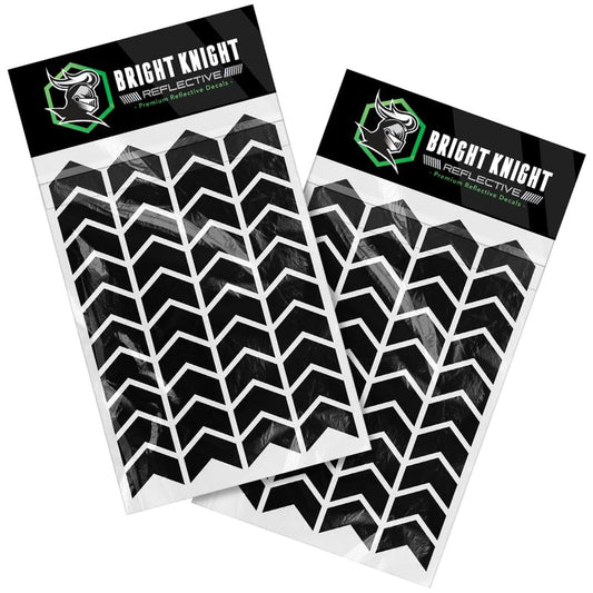 Bright Knight Decals Chevron Hard Hat Reflective Stickers, 1" Black Acyclic Adhesive Vinyl Tape Made with 3M Reflector Tape, Bicycle Helmet Reflective Tape Outdoor Waterproof for High-Visibility, 2pk - color: Black, size: 2 pk