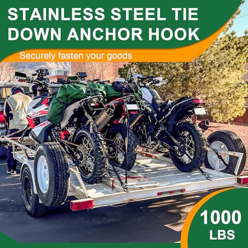 CZC AUTO Stainless Steel Tie Down Anchors Hooks 10 Pack, Tie Down Strap Rings, Suitable for Tie Down Attachment Points of Truck, Camper, Trailer, Truck Bed, Motorcycle, Dirtbike, Black - color: Black