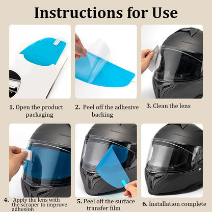 4 PCS Large Anti-Fog Film & Rainproof Film for Motorcycle Helmet Visor for Simpson Outlaw Bandit Carbon Speed Bandit Carbon, Ultra HD Helmet Shield Films, Clear Anti Fog Patch, Anti-Steaming