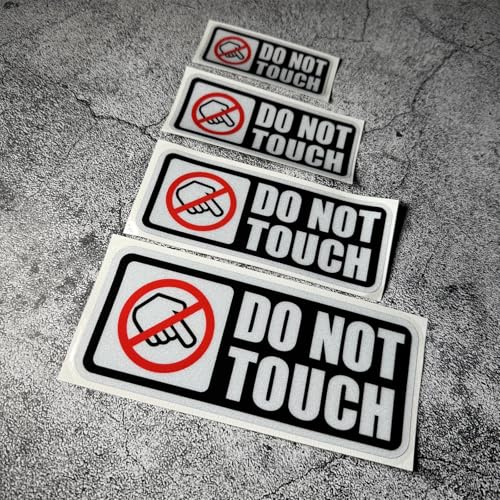 Warning DO NOT Touch Graphic Car Stickers Auto Winodow Tape Machine Workshop Caution Decals (4, C Black) - color: C Black
